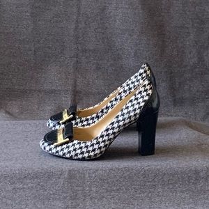 Tahari LUCY Houndstooth Block Heel Loafers